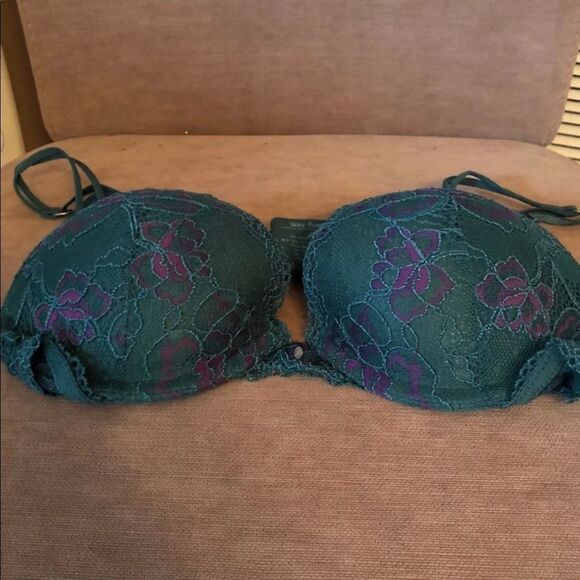 DAISY FUENTES | NEW Teal & Purple Lace Bra Women’s Size 34A - Picture 1 of 2